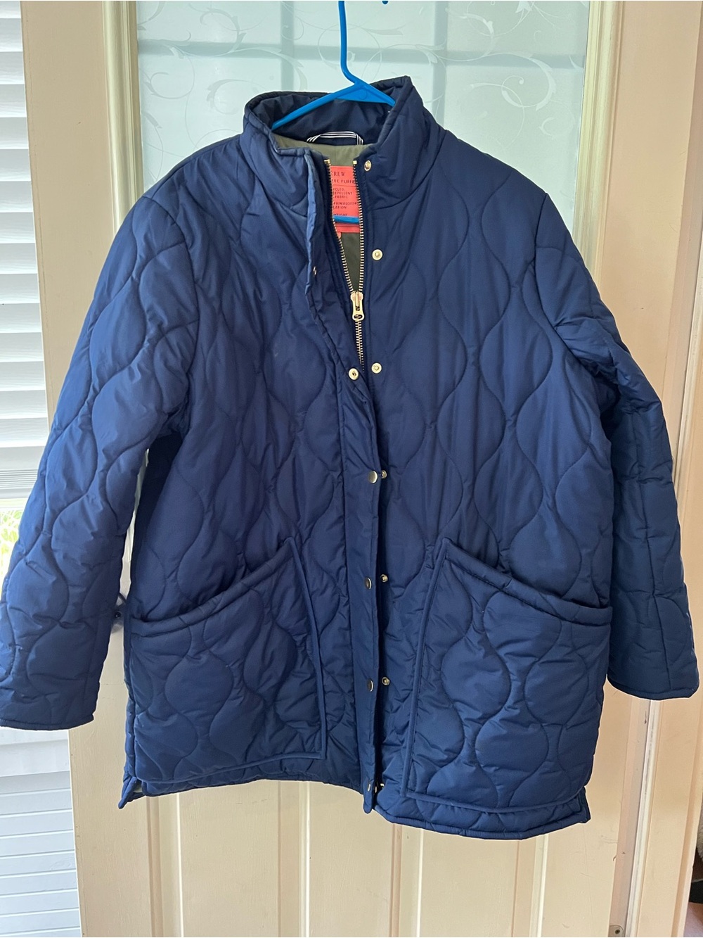 J Crew Signature Quilted Puffer jacket in navy. Size XXL